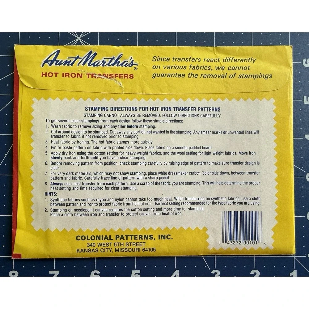 Aunt Martha's Hot Iron Transfer 3764 Fine Chinaware Days of the Week
